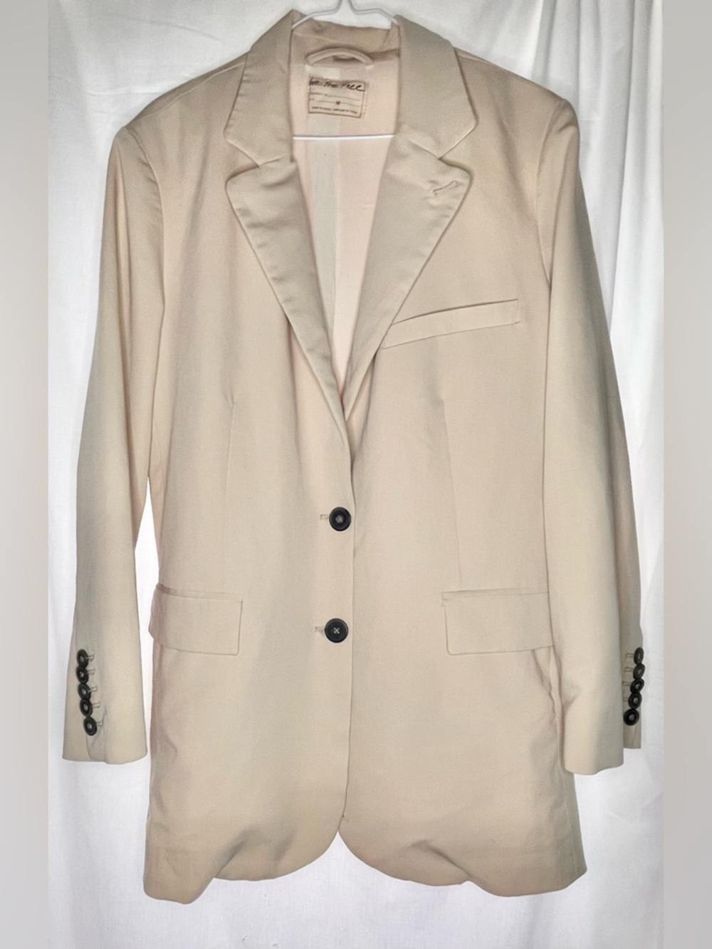 Free People We The Free- The Jay Oversized Blazer in Nude Beige - Picture 5 of 8